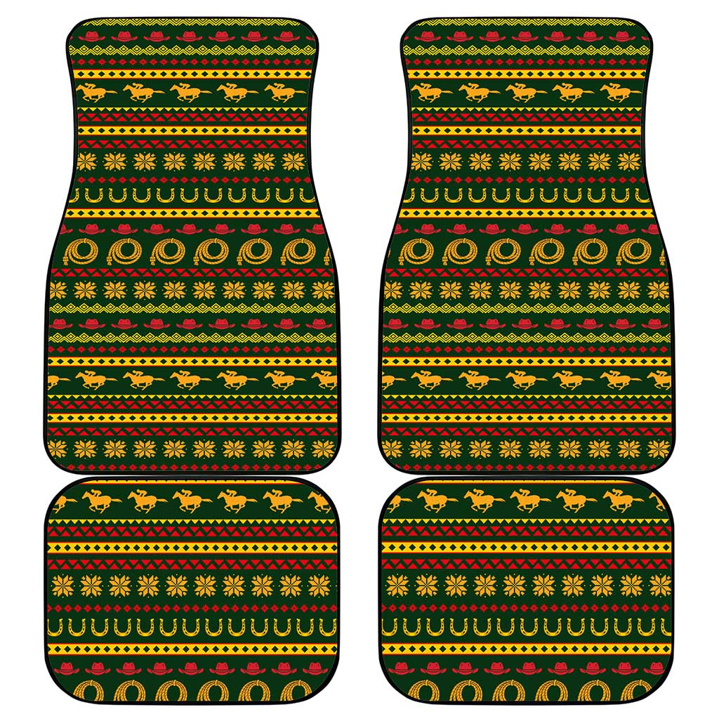 Amazing Cowboy Santa Claus Christmas Car Mats Xmas Holiday Patterns - Wonder Print Shop