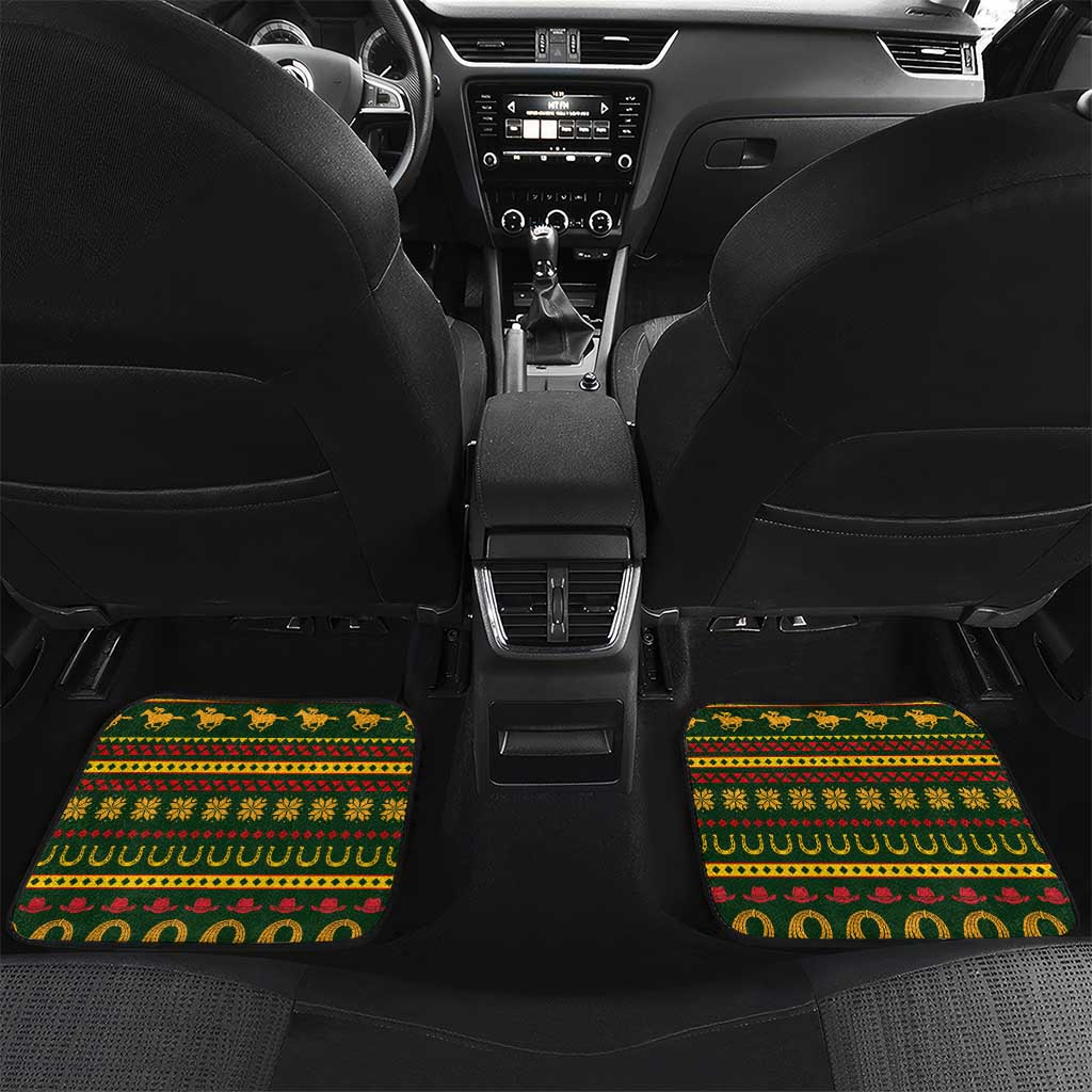 Amazing Cowboy Santa Claus Christmas Car Mats Xmas Holiday Patterns - Wonder Print Shop