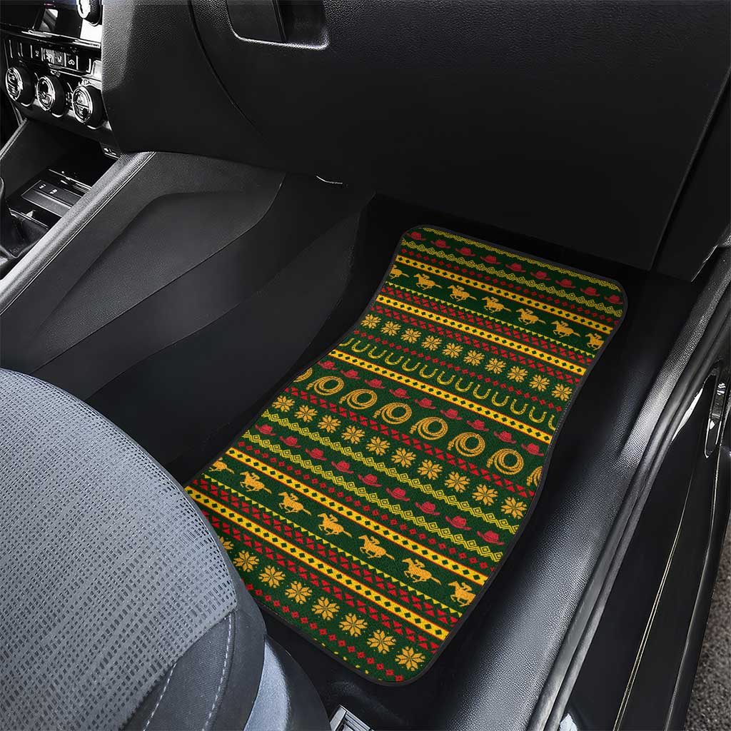 Amazing Cowboy Santa Claus Christmas Car Mats Xmas Holiday Patterns - Wonder Print Shop