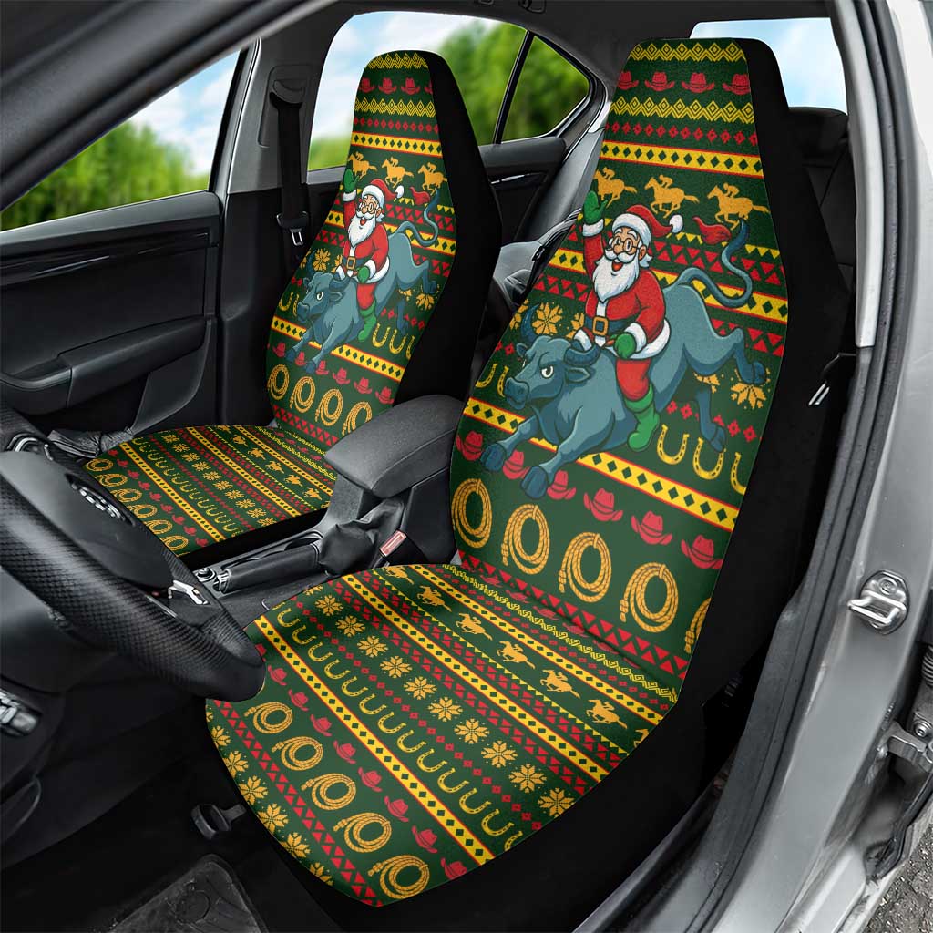 Amazing Cowboy Santa Claus Christmas Car Seat Cover Xmas Holiday Patterns - Wonder Print Shop