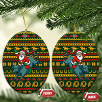 Amazing Cowboy Santa Claus Christmas Ceramic Ornament Xmas Holiday Patterns - Wonder Print Shop