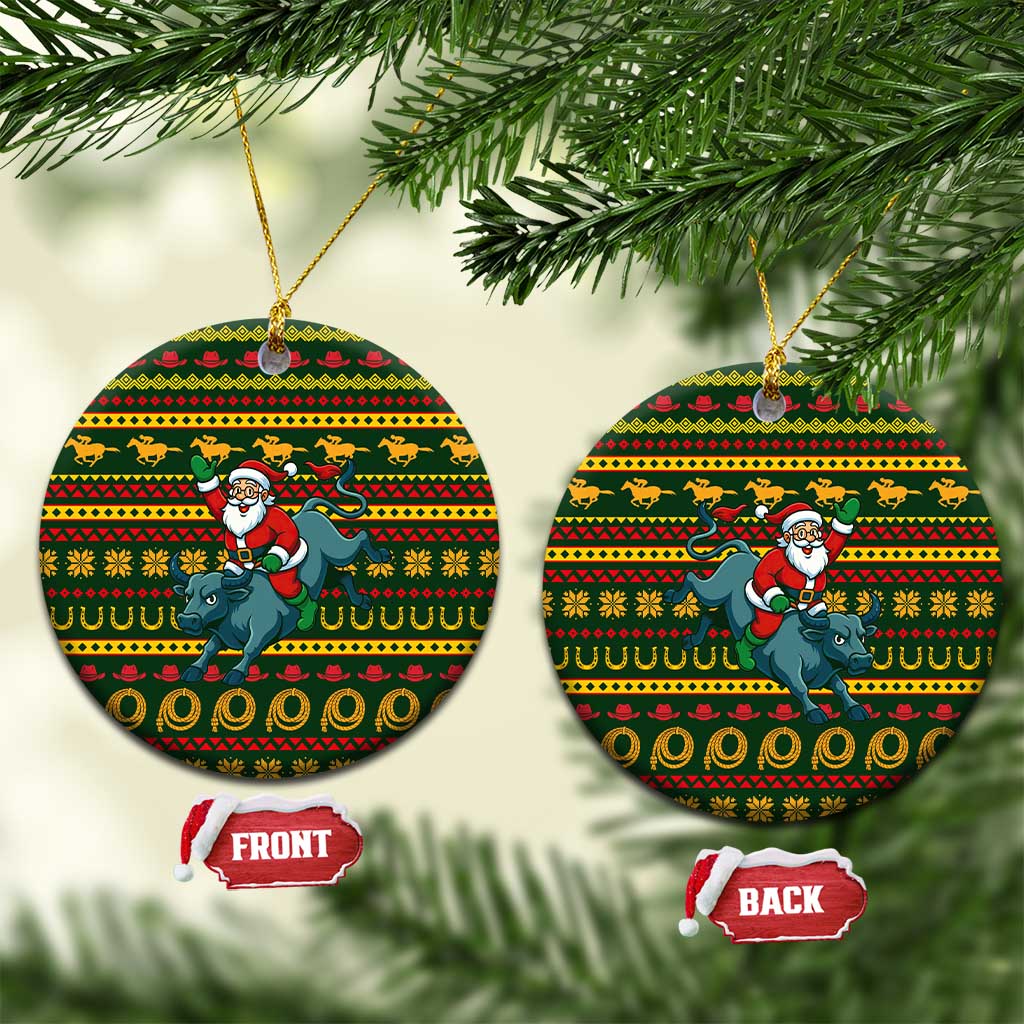 Amazing Cowboy Santa Claus Christmas Ceramic Ornament Xmas Holiday Patterns - Wonder Print Shop