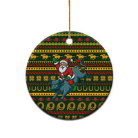 Amazing Cowboy Santa Claus Christmas Ceramic Ornament Xmas Holiday Patterns - Wonder Print Shop