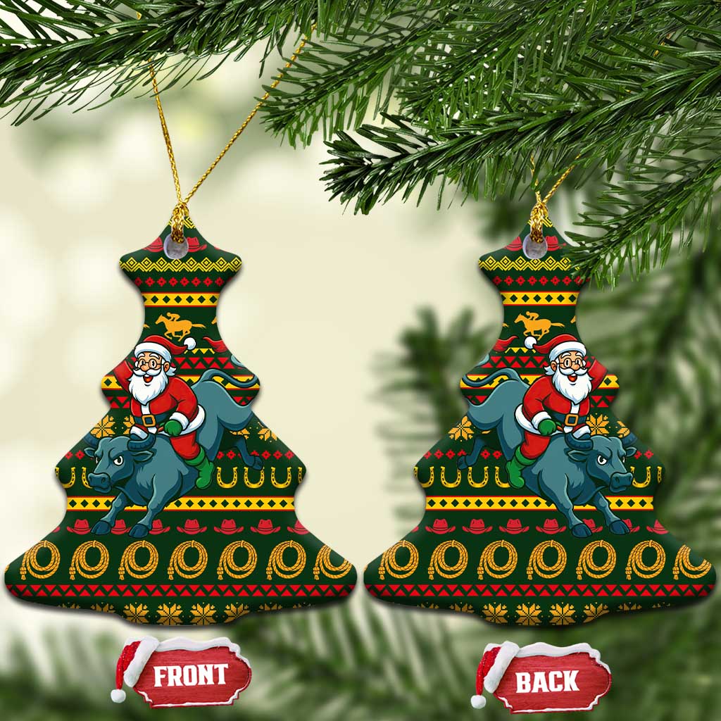 Amazing Cowboy Santa Claus Christmas Ceramic Ornament Xmas Holiday Patterns - Wonder Print Shop