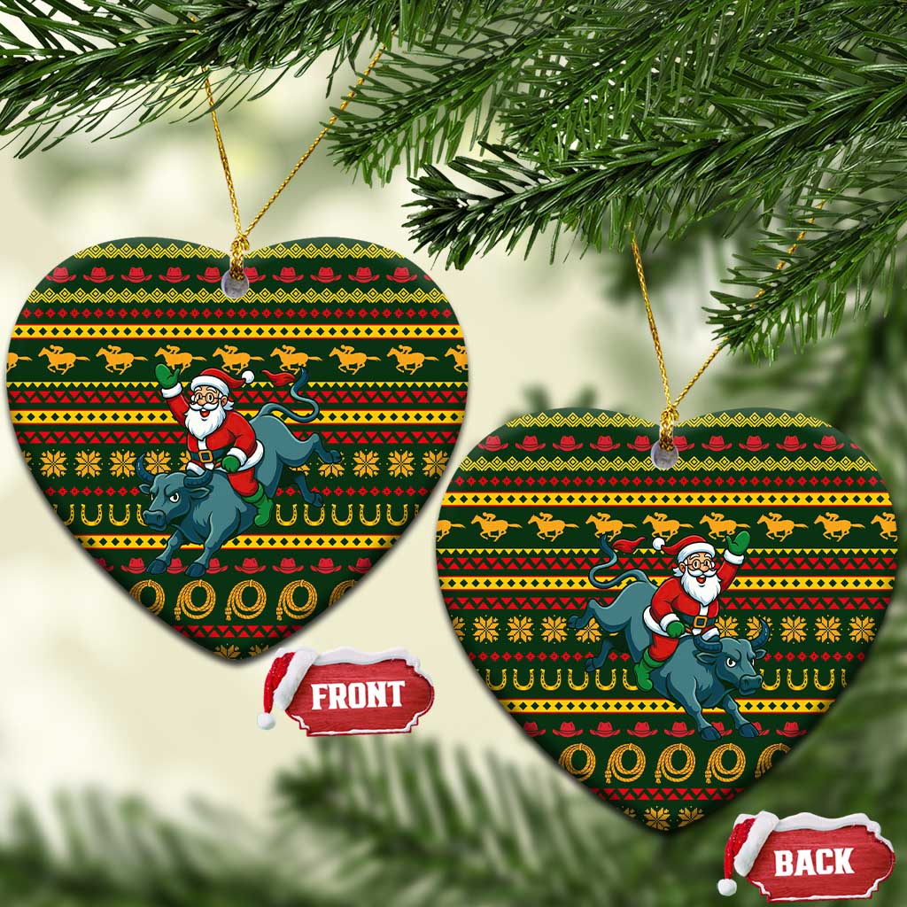 Amazing Cowboy Santa Claus Christmas Ceramic Ornament Xmas Holiday Patterns - Wonder Print Shop