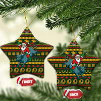 Amazing Cowboy Santa Claus Christmas Ceramic Ornament Xmas Holiday Patterns - Wonder Print Shop