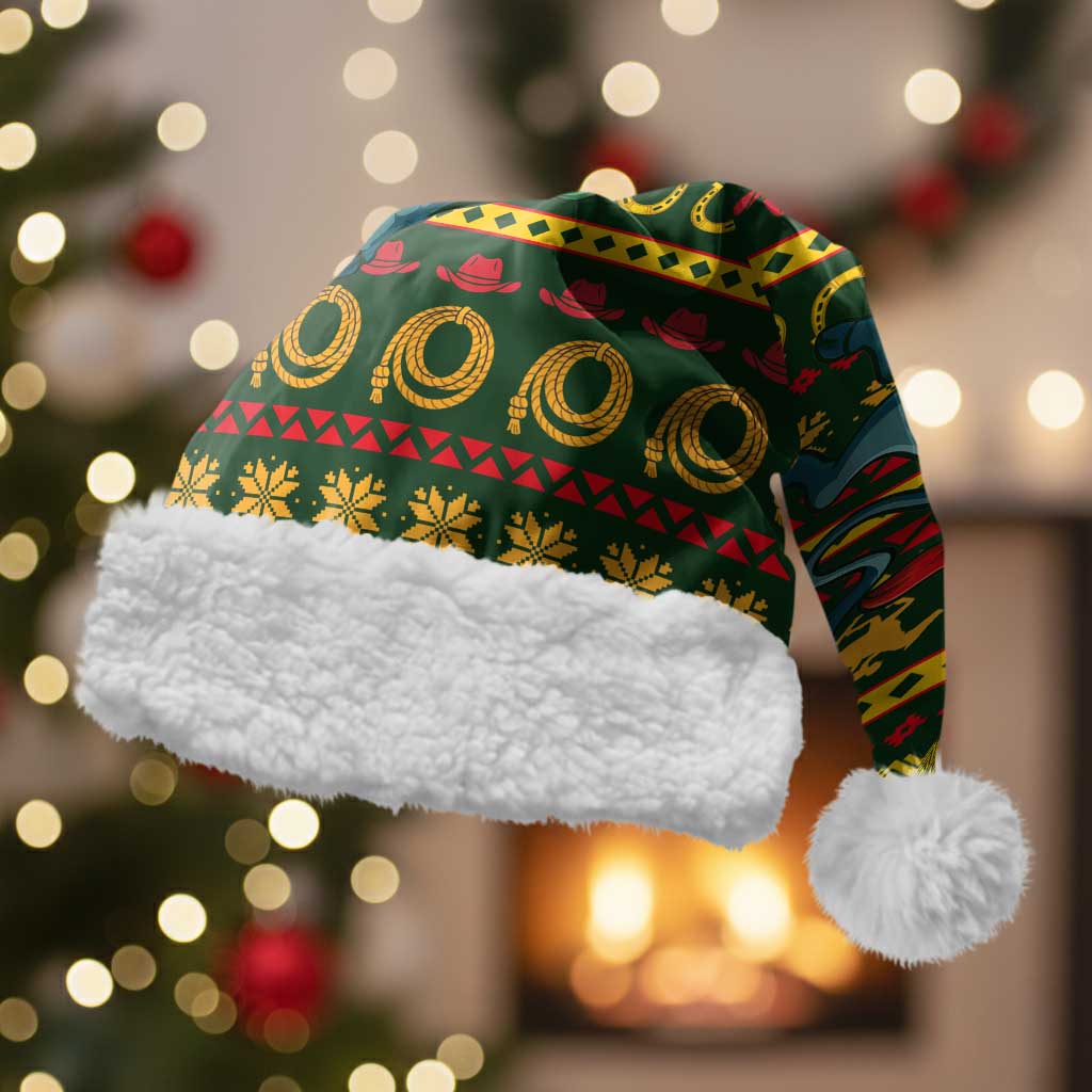 Amazing Cowboy Santa Claus Christmas Santa Hat Xmas Holiday Patterns - Wonder Print Shop