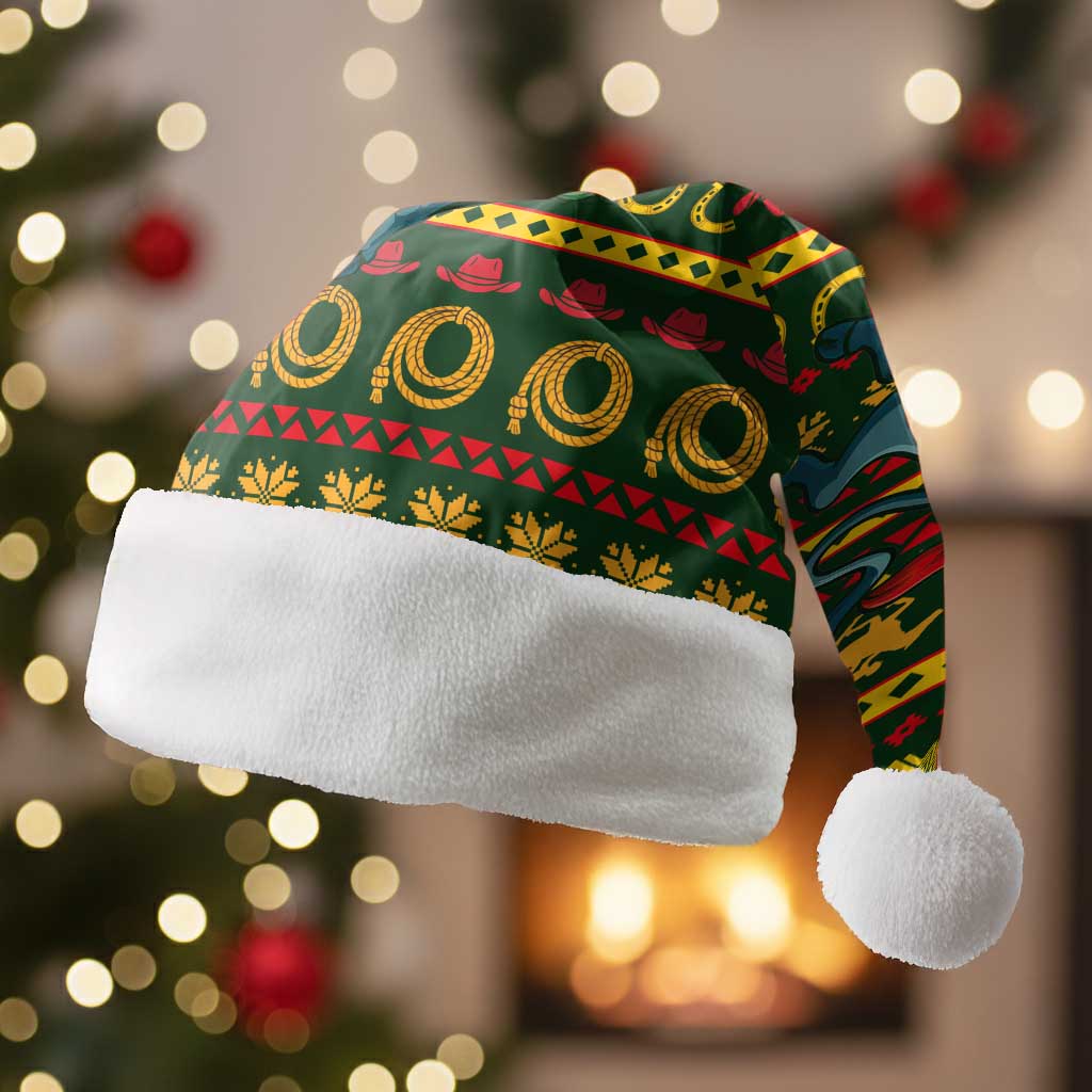 Amazing Cowboy Santa Claus Christmas Santa Hat Xmas Holiday Patterns - Wonder Print Shop