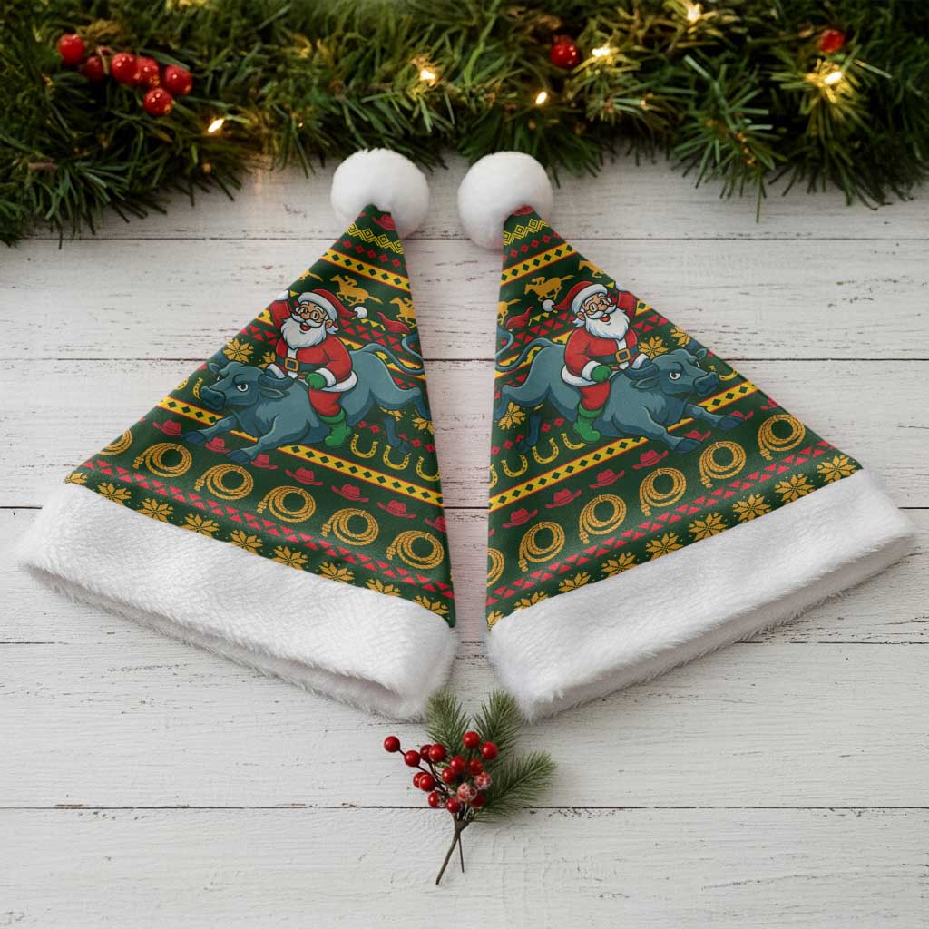 Amazing Cowboy Santa Claus Christmas Santa Hat Xmas Holiday Patterns - Wonder Print Shop