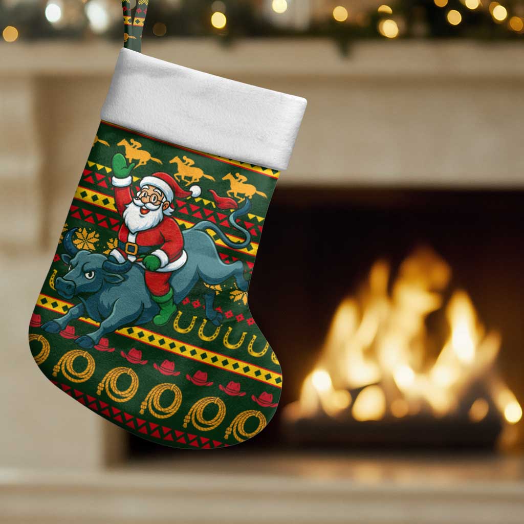 Amazing Cowboy Santa Claus Christmas Stocking Xmas Holiday Patterns - Wonder Print Shop