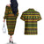 Amazing Cowboy Santa Claus Christmas Couples Matching Off The Shoulder Long Sleeve Dress and Hawaiian Shirt Xmas Holiday Patterns - Wonder Print Shop