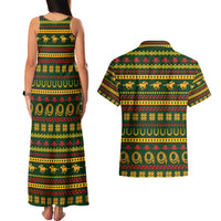 Amazing Cowboy Santa Claus Christmas Couples Matching Tank Maxi Dress and Hawaiian Shirt Xmas Holiday Patterns - Wonder Print Shop