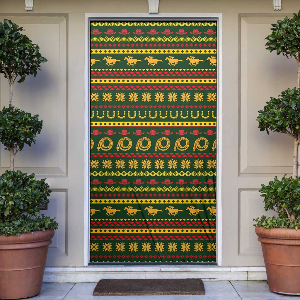 Amazing Cowboy Santa Claus Christmas Door Cover Xmas Holiday Patterns - Wonder Print Shop