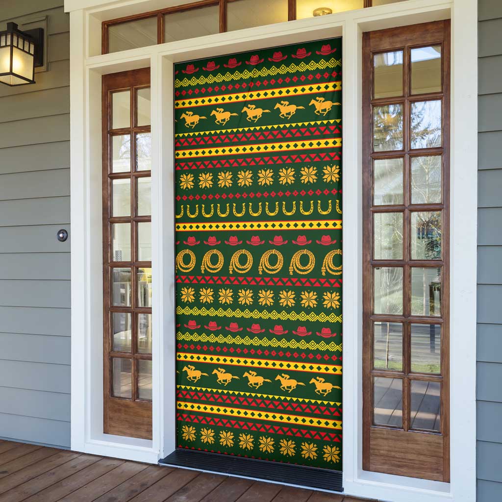 Amazing Cowboy Santa Claus Christmas Door Cover Xmas Holiday Patterns - Wonder Print Shop