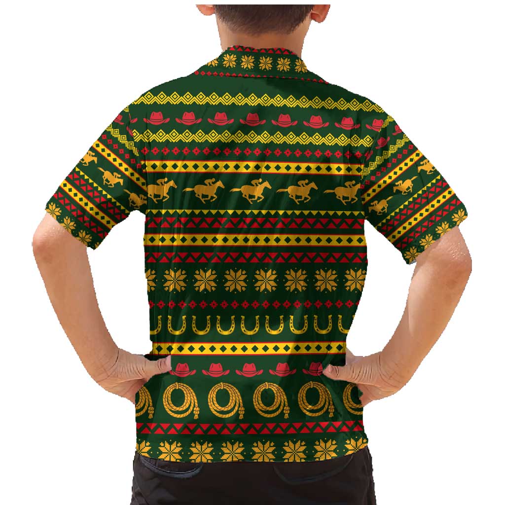Amazing Cowboy Santa Claus Christmas Family Matching Mermaid Dress and Hawaiian Shirt Xmas Holiday Patterns - Wonder Print Shop