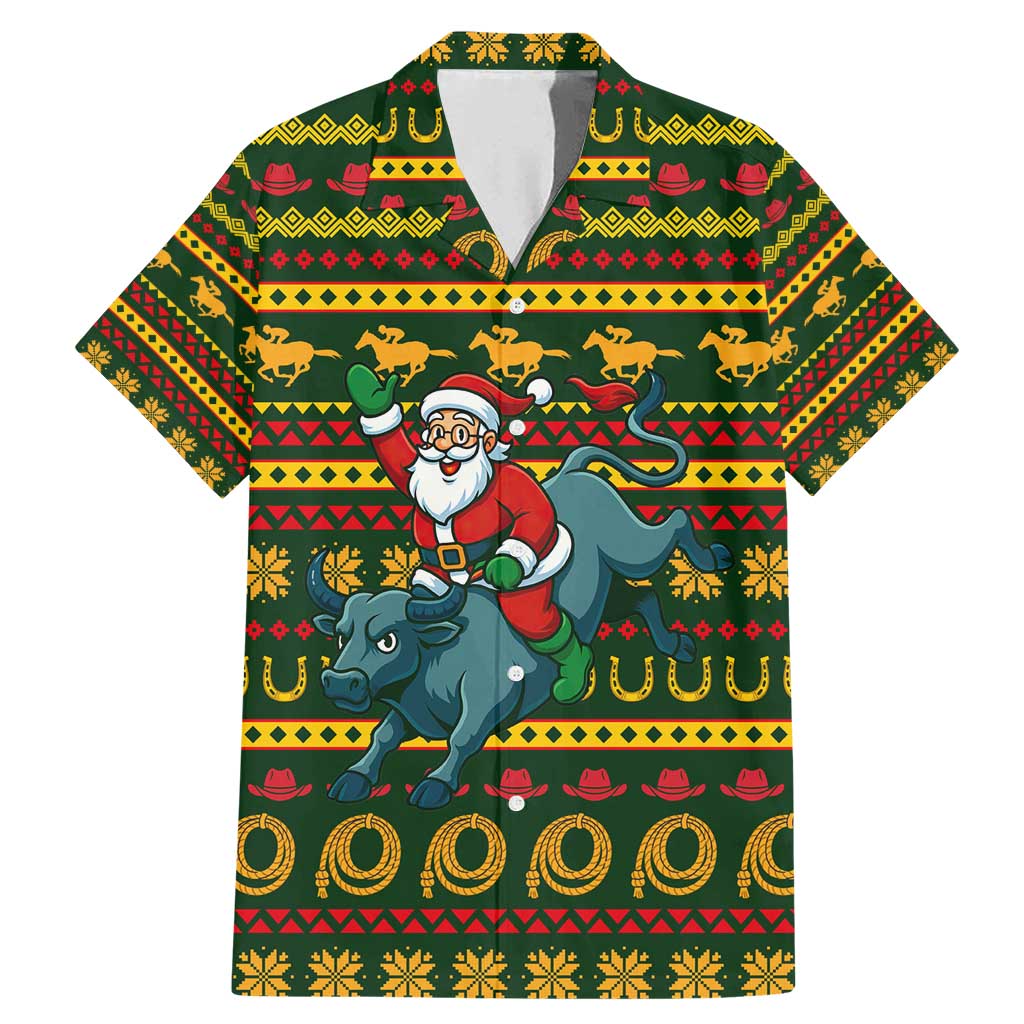 Amazing Cowboy Santa Claus Christmas Family Matching Mermaid Dress and Hawaiian Shirt Xmas Holiday Patterns - Wonder Print Shop