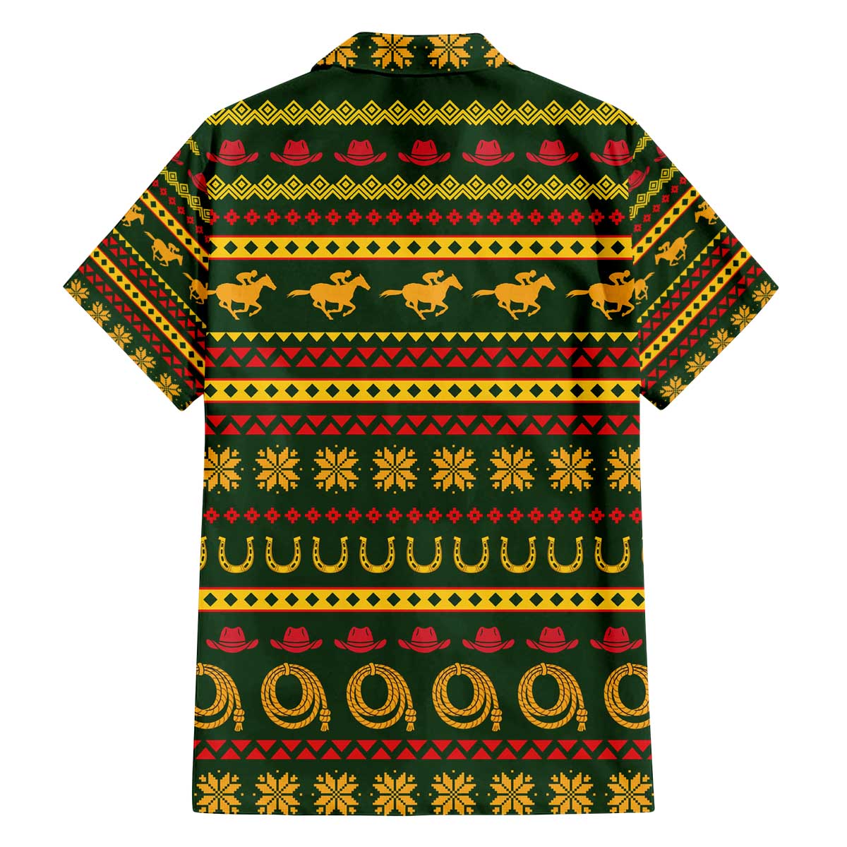 Amazing Cowboy Santa Claus Christmas Family Matching Off The Shoulder Long Sleeve Dress and Hawaiian Shirt Xmas Holiday Patterns - Wonder Print Shop