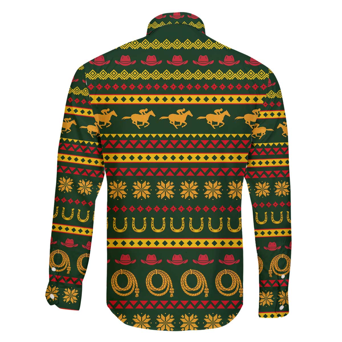 Amazing Cowboy Santa Claus Christmas Family Matching Off The Shoulder Long Sleeve Dress and Hawaiian Shirt Xmas Holiday Patterns - Wonder Print Shop