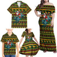 Amazing Cowboy Santa Claus Christmas Family Matching Off Shoulder Maxi Dress and Hawaiian Shirt Xmas Holiday Patterns - Wonder Print Shop