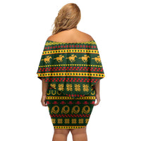 Amazing Cowboy Santa Claus Christmas Family Matching Off Shoulder Short Dress and Hawaiian Shirt Xmas Holiday Patterns - Wonder Print Shop