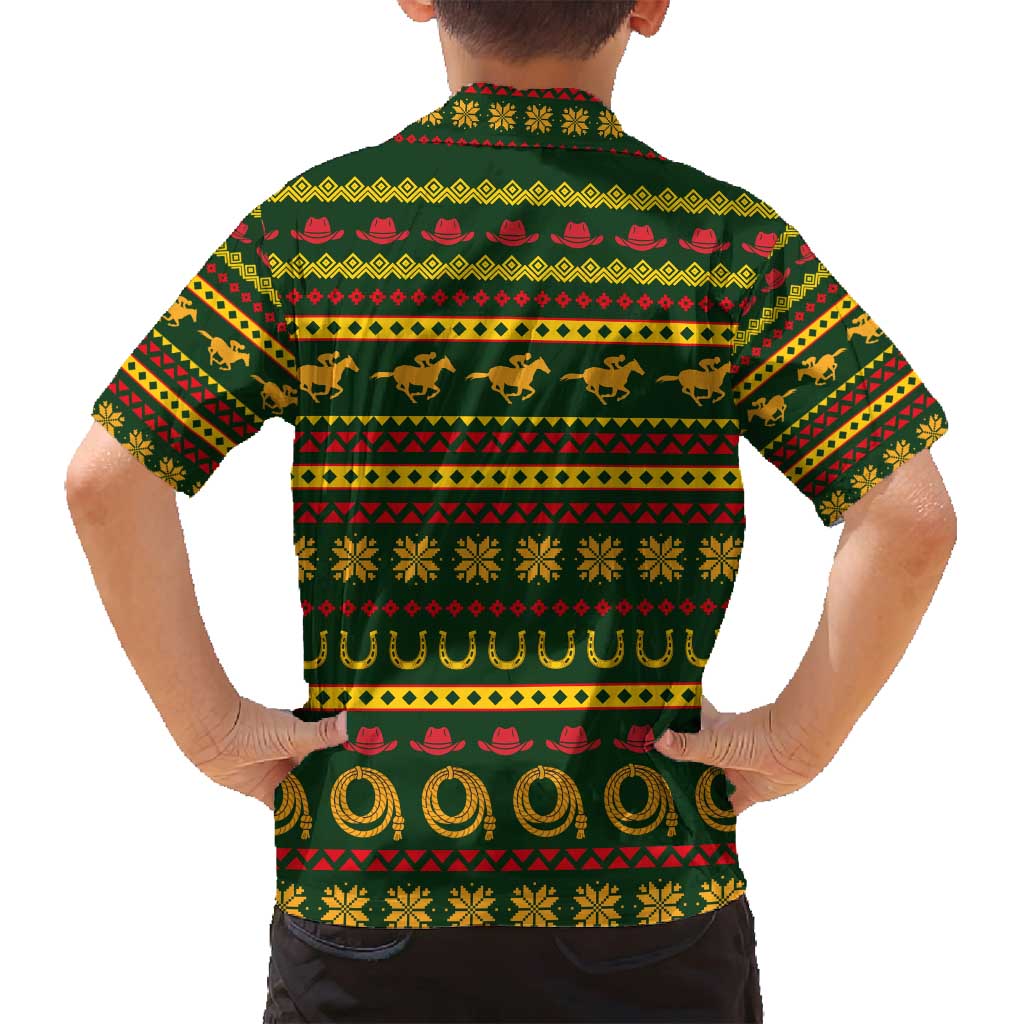 Amazing Cowboy Santa Claus Christmas Family Matching Puletasi and Hawaiian Shirt Xmas Holiday Patterns - Wonder Print Shop