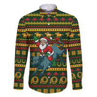 Amazing Cowboy Santa Claus Christmas Family Matching Short Sleeve Bodycon Dress and Hawaiian Shirt Xmas Holiday Patterns - Wonder Print Shop