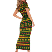 Amazing Cowboy Santa Claus Christmas Family Matching Short Sleeve Bodycon Dress and Hawaiian Shirt Xmas Holiday Patterns - Wonder Print Shop