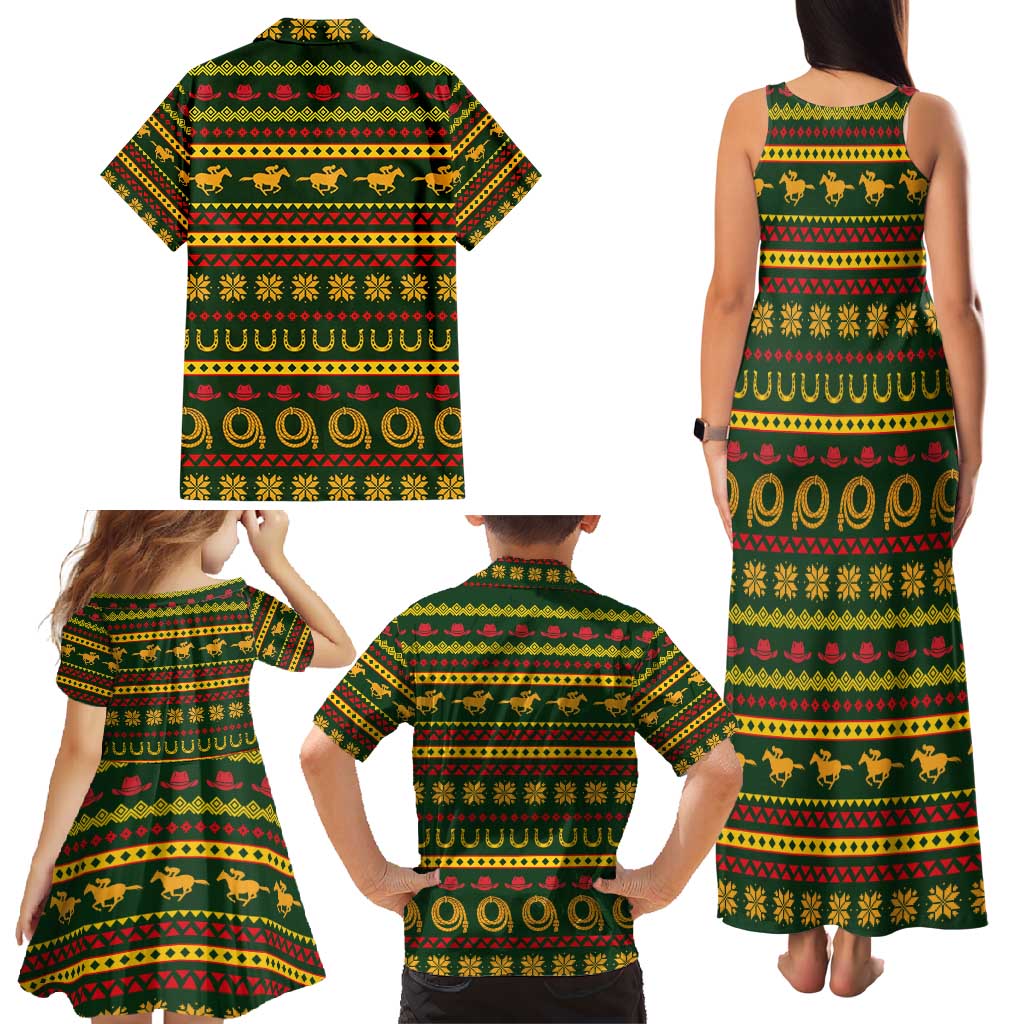 Amazing Cowboy Santa Claus Christmas Family Matching Tank Maxi Dress and Hawaiian Shirt Xmas Holiday Patterns - Wonder Print Shop