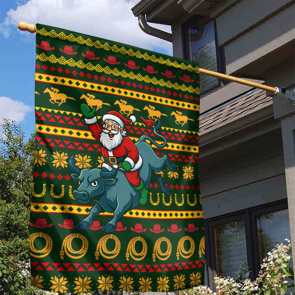 Amazing Cowboy Santa Claus Christmas Garden Flag Xmas Holiday Patterns - Wonder Print Shop