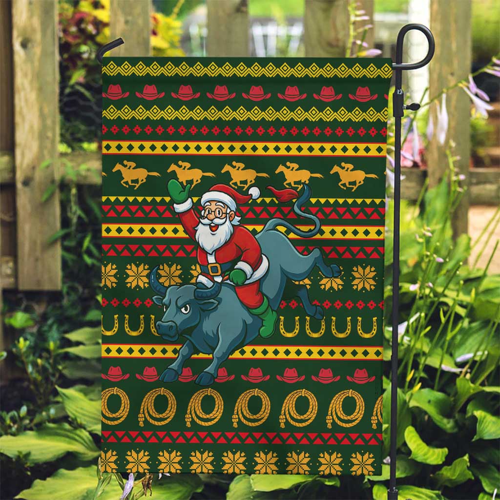 Amazing Cowboy Santa Claus Christmas Garden Flag Xmas Holiday Patterns - Wonder Print Shop
