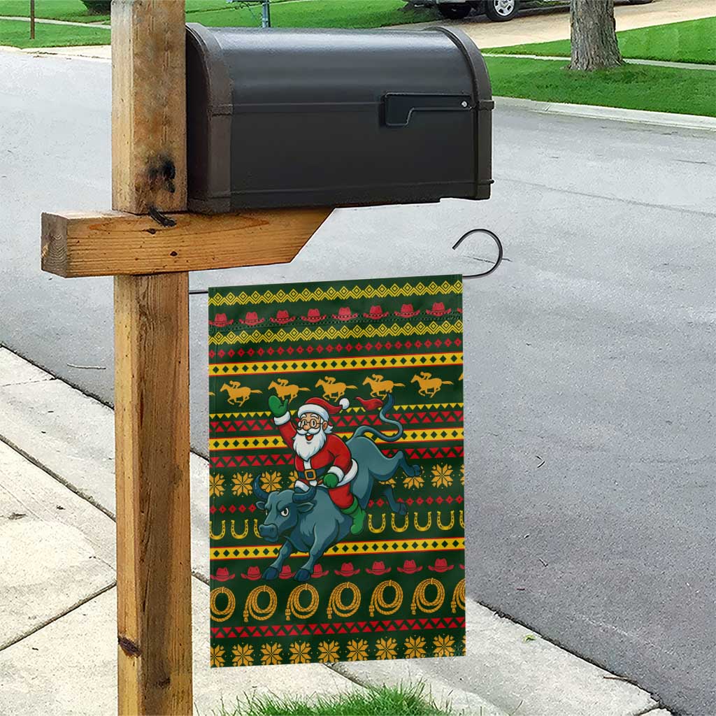 Amazing Cowboy Santa Claus Christmas Garden Flag Xmas Holiday Patterns - Wonder Print Shop