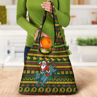 Amazing Cowboy Santa Claus Christmas Grocery Bag Xmas Holiday Patterns - Wonder Print Shop