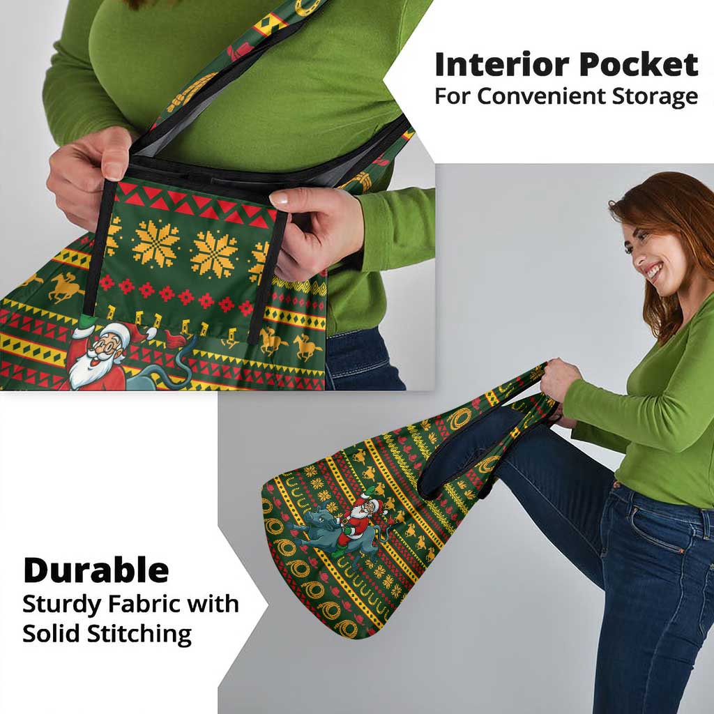 Amazing Cowboy Santa Claus Christmas Grocery Bag Xmas Holiday Patterns - Wonder Print Shop