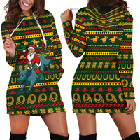 Amazing Cowboy Santa Claus Christmas Hoodie Dress Xmas Holiday Patterns - Wonder Print Shop