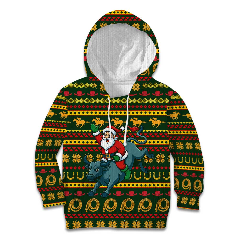 Amazing Cowboy Santa Claus Christmas Kid Hoodie Xmas Holiday Patterns - Wonder Print Shop