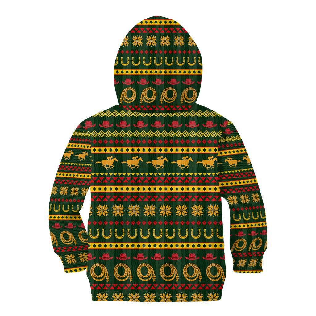 Amazing Cowboy Santa Claus Christmas Kid Hoodie Xmas Holiday Patterns - Wonder Print Shop