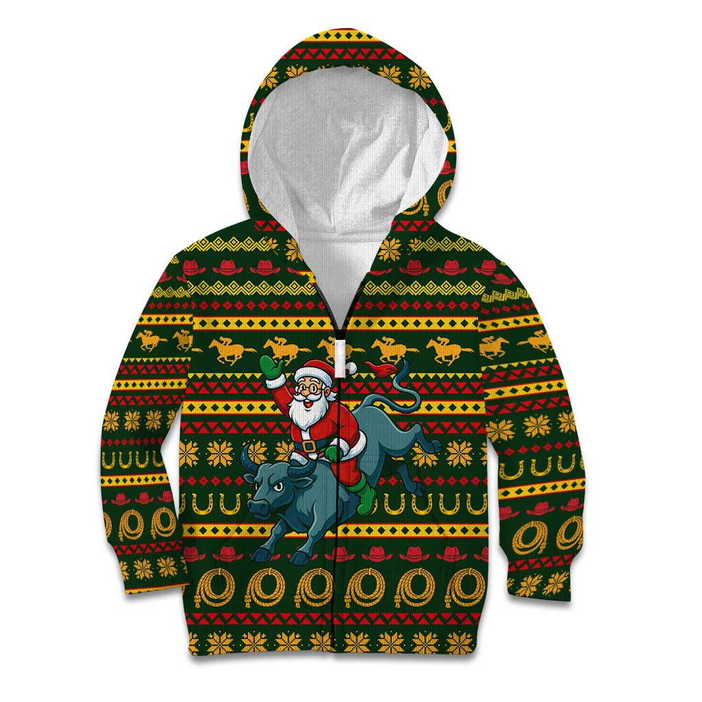 Amazing Cowboy Santa Claus Christmas Kid Hoodie Xmas Holiday Patterns - Wonder Print Shop