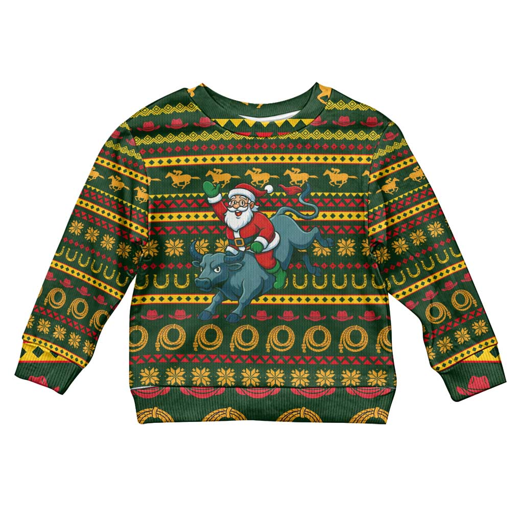 Amazing Cowboy Santa Claus Christmas Kid Ugly Christmas Sweater Xmas Holiday Patterns - Wonder Print Shop
