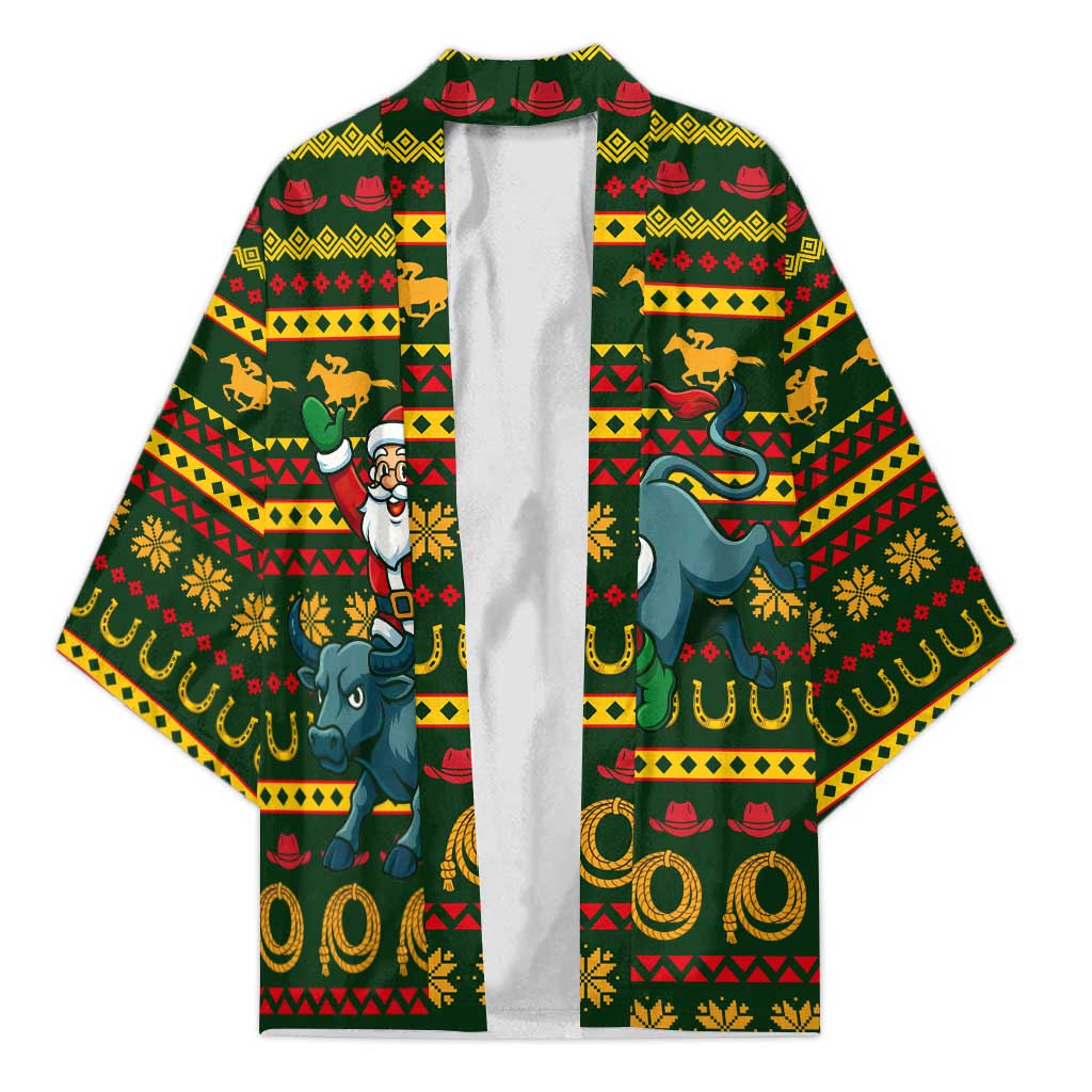 Amazing Cowboy Santa Claus Christmas Kimono Xmas Holiday Patterns - Wonder Print Shop