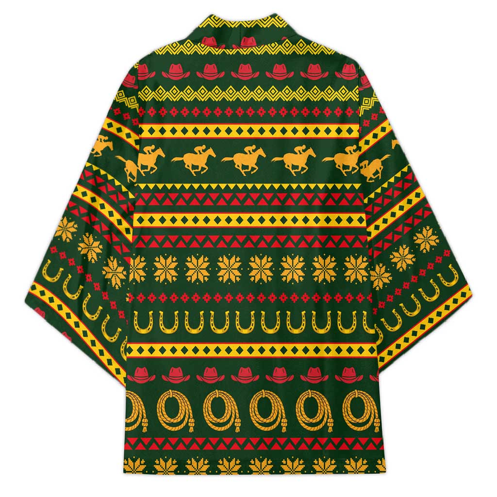 Amazing Cowboy Santa Claus Christmas Kimono Xmas Holiday Patterns - Wonder Print Shop