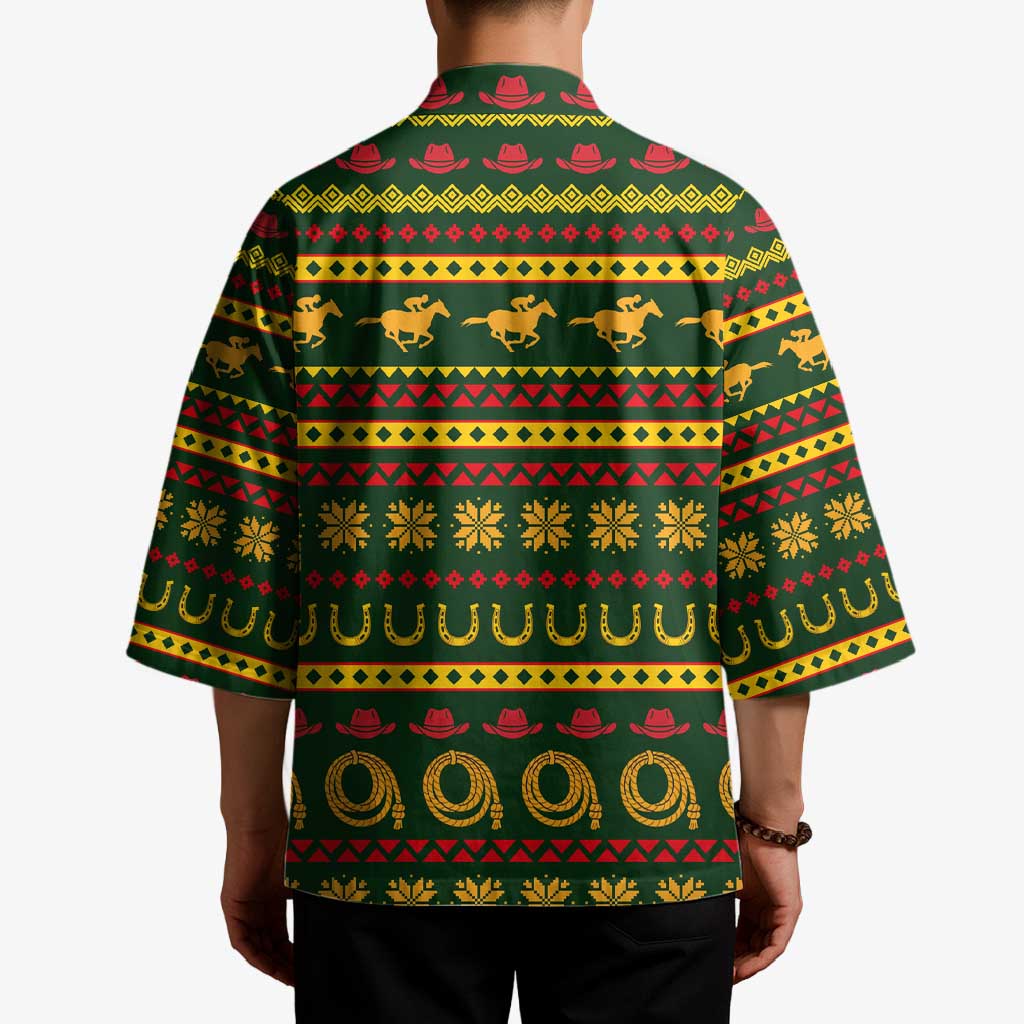 Amazing Cowboy Santa Claus Christmas Kimono Xmas Holiday Patterns - Wonder Print Shop