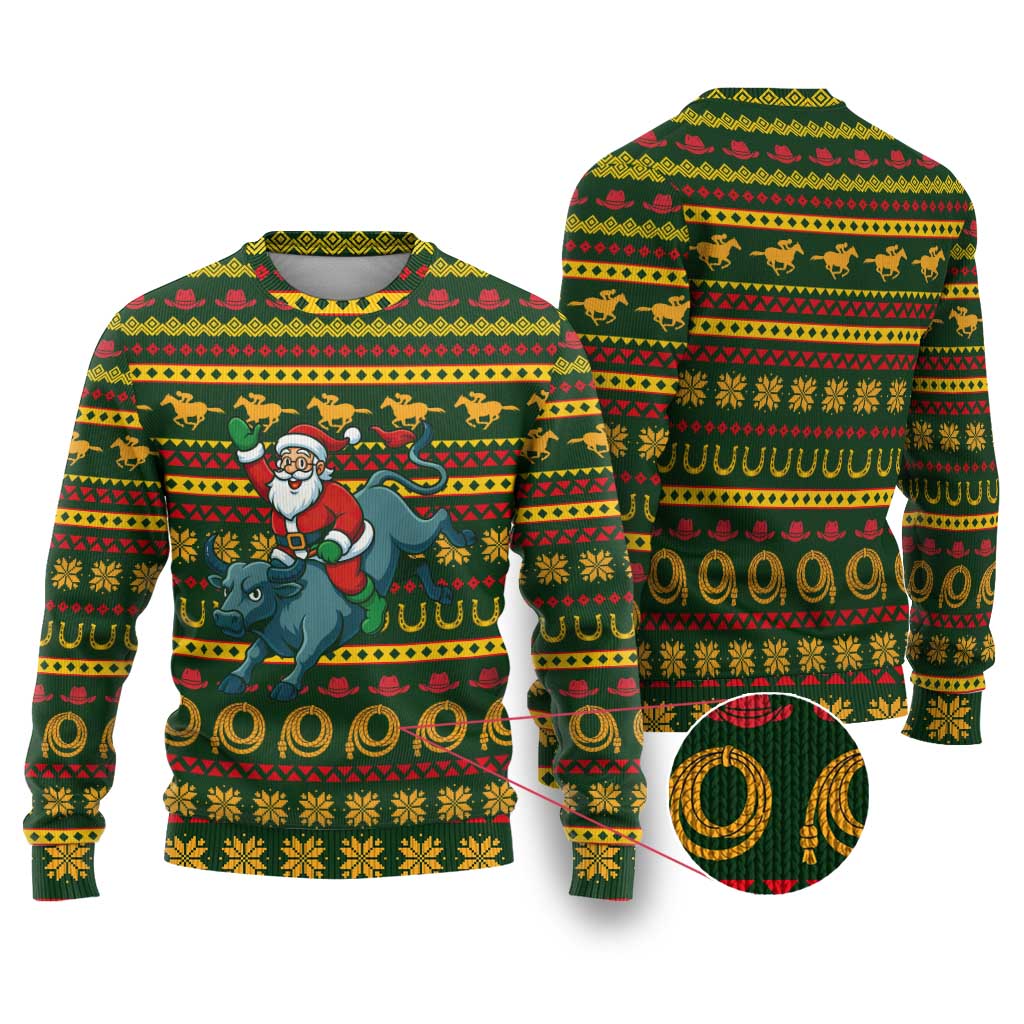 Amazing Cowboy Santa Claus Christmas Ugly Christmas Sweater Xmas Holiday Patterns - Wonder Print Shop