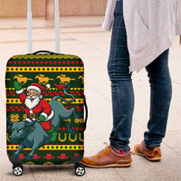 Amazing Cowboy Santa Claus Christmas Luggage Cover Xmas Holiday Patterns - Wonder Print Shop