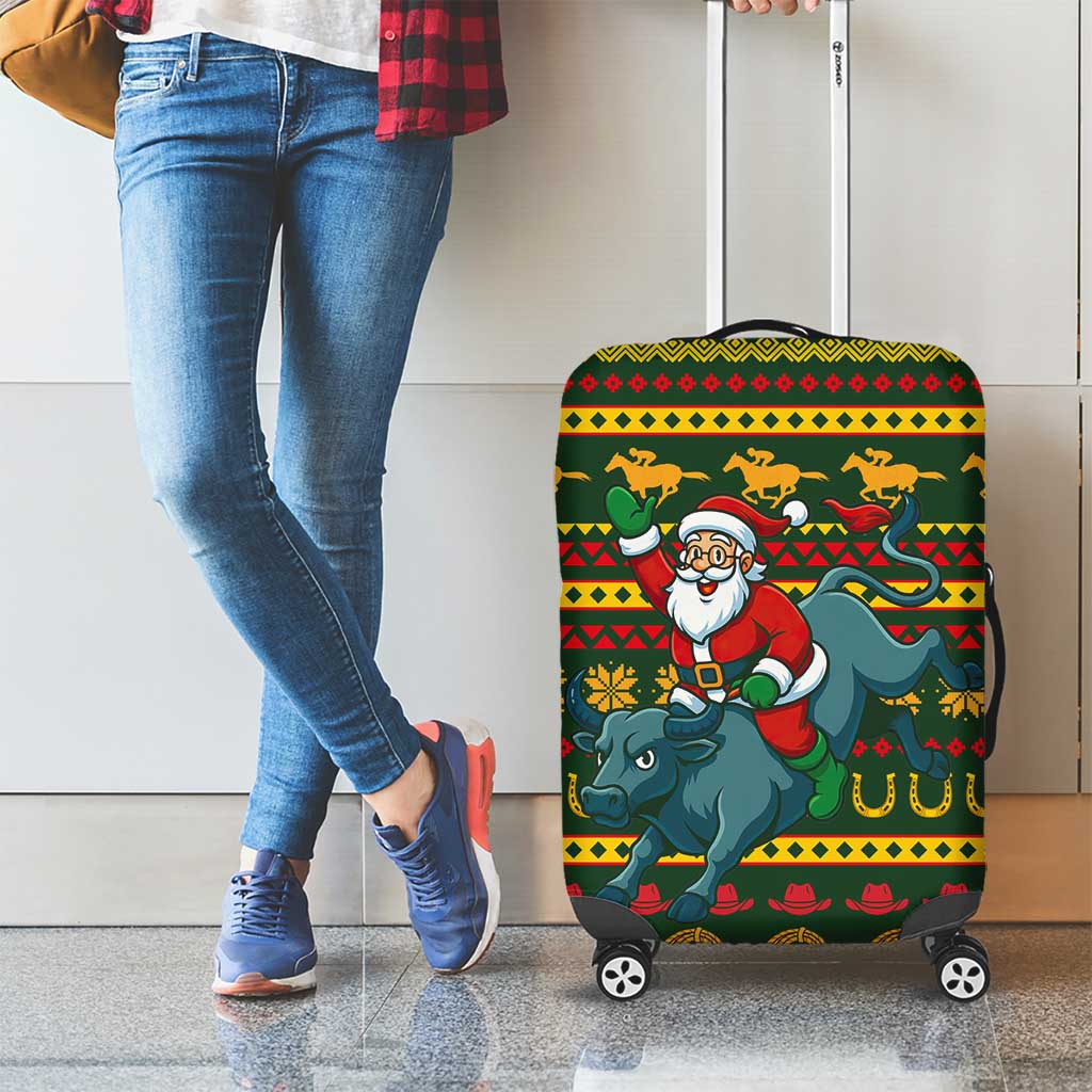 Amazing Cowboy Santa Claus Christmas Luggage Cover Xmas Holiday Patterns - Wonder Print Shop