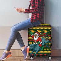 Amazing Cowboy Santa Claus Christmas Luggage Cover Xmas Holiday Patterns - Wonder Print Shop