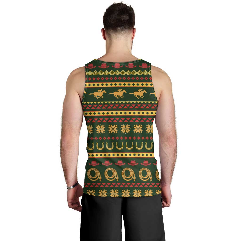 Amazing Cowboy Santa Claus Christmas Men Tank Top Xmas Holiday Patterns - Wonder Print Shop