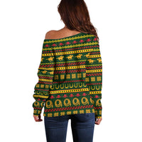 Amazing Cowboy Santa Claus Christmas Off Shoulder Sweater Xmas Holiday Patterns - Wonder Print Shop