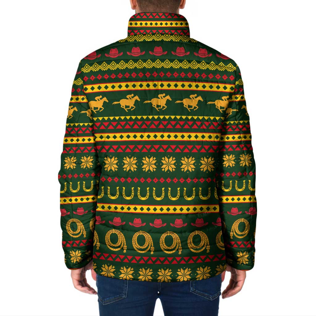 Amazing Cowboy Santa Claus Christmas Padded Jacket Xmas Holiday Patterns - Wonder Print Shop