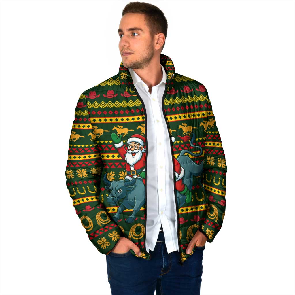 Amazing Cowboy Santa Claus Christmas Padded Jacket Xmas Holiday Patterns - Wonder Print Shop