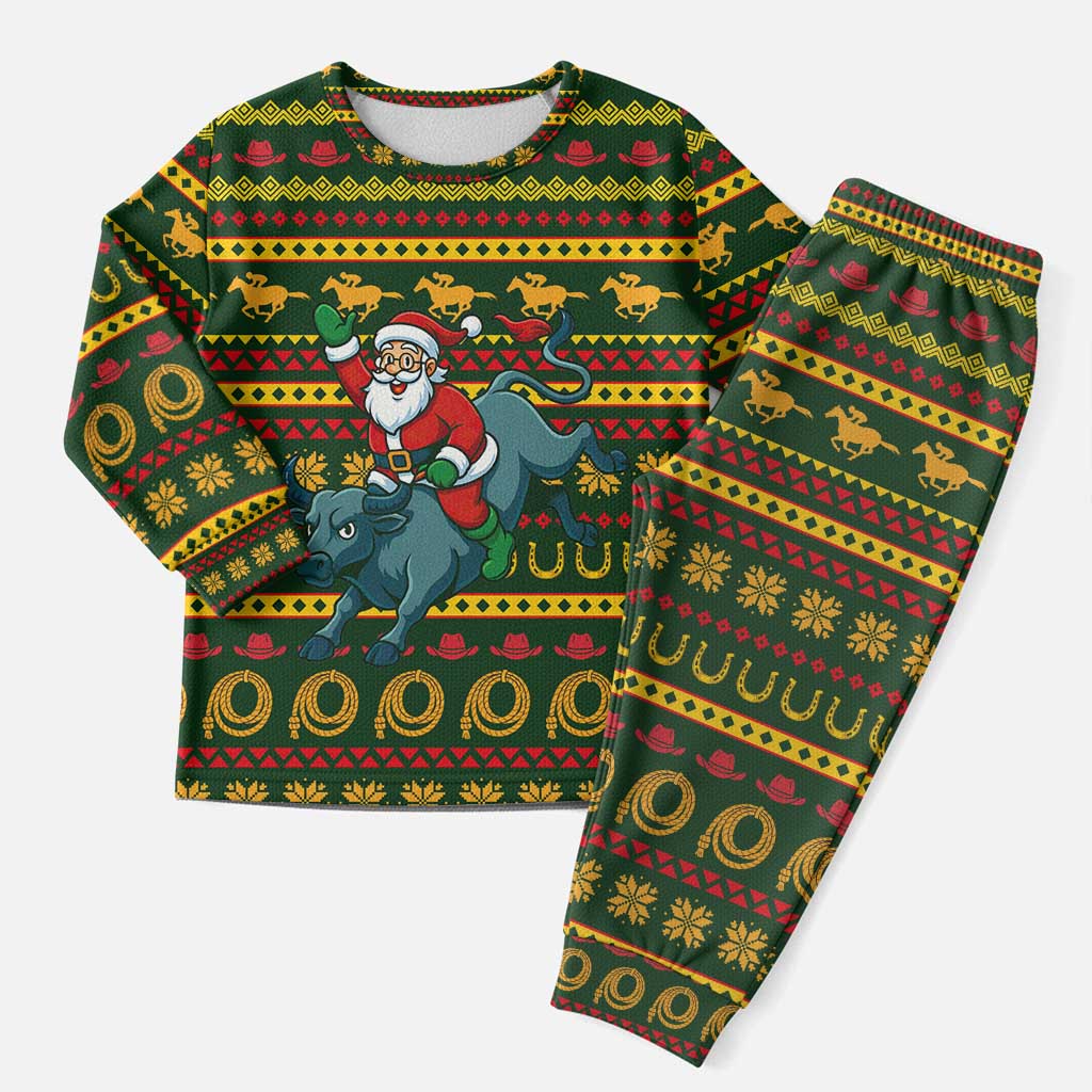 Amazing Cowboy Santa Claus Christmas Pajama Set Xmas Holiday Patterns - Wonder Print Shop